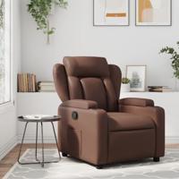 Fauteuil verstelbaar kunstleer bruin
