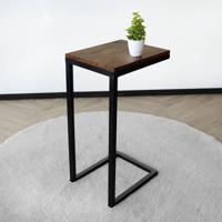 Bijzettafel industrieel Jerry 68cm hoog duurzaam mangohout laptoptafel mango side table - thumbnail