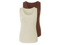 esmara 2 dames tops (Bruin/crème, S (36/38))