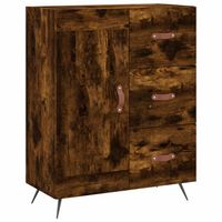 The Living Store Dressoir Avola Smoked Oak - 69.5 x 34 x 90 cm - Duurzaam hout-metaal - Opbergruimte