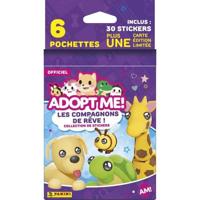 Stickers - PANINI - Adopt Me! Roblox - blisterverpakking met 6 vakken - 1 kaart in beperkte oplage - 35 stickers