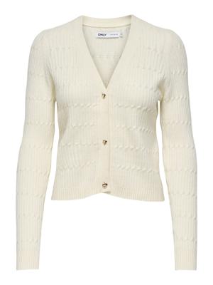 Only Onlkatia Ls Cable V-neck Cardi Knt Nca Vest Whitecap Gray Melange