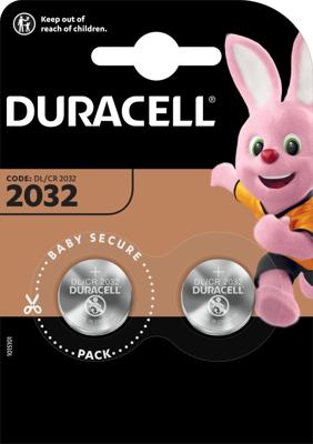 2 Duracell CR2032 knoopcel batterijen