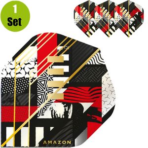Amazon Abstract Dartflights - Zwart - Rood