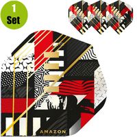 Amazon Abstract Dartflights - Zwart - Rood - thumbnail