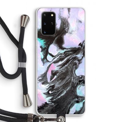 Pastel zwart: Samsung Galaxy S20 Plus Transparant Hoesje met koord