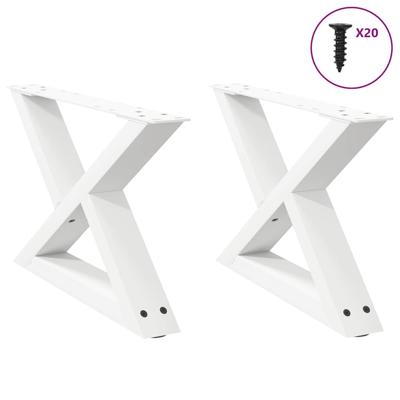 Salontafelpoten 2 st 60x(30-31,3) cm staal wit