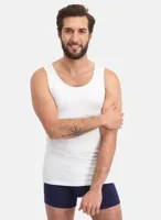 2-pak hemd ronde hals - Stef - Bamboe heren onderhemd - Singlet heren wit en zwart