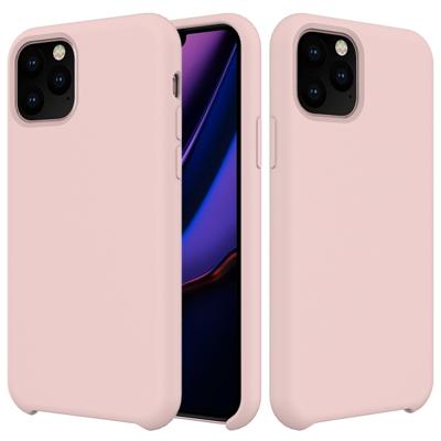 Effen kleur Liquid silicone schokbestendig Case voor iPhone 11 Pro (roze)