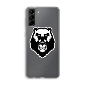 Angry Bear (white): Samsung Galaxy S21 Plus Transparant Hoesje