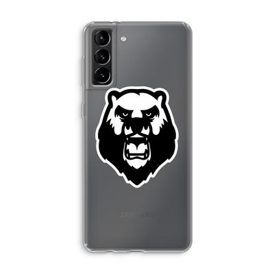 Angry Bear (white): Samsung Galaxy S21 Plus Transparant Hoesje