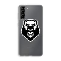 Angry Bear (white): Samsung Galaxy S21 Plus Transparant Hoesje