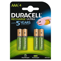 Duracell Rechargeble Stay Charged AAA/HR03 900mAh blister 4 stuks - thumbnail