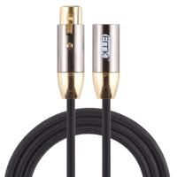 EMK XLR male naar vrouwelijke vergulde plug katoen gevlochten kanon audio kabel voor XLR-aansluiting apparaten lengte: 1M (zwart)