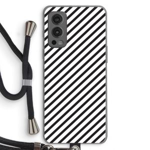 Strepen zwart-wit: OnePlus Nord 2 5G Transparant Hoesje met koord