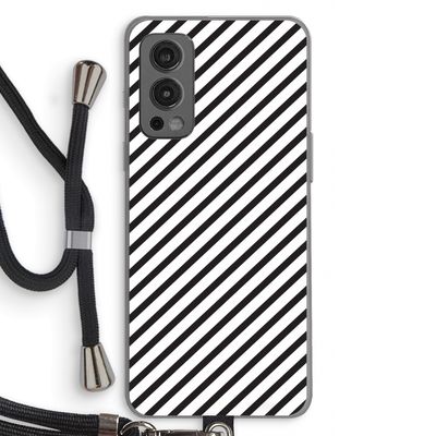 Strepen zwart-wit: OnePlus Nord 2 5G Transparant Hoesje met koord