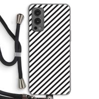 Strepen zwart-wit: OnePlus Nord 2 5G Transparant Hoesje met koord