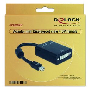 DeLOCK Mini-DisplayPort male > DVI-I female (DVI 24+5) adapter 0,18 meter