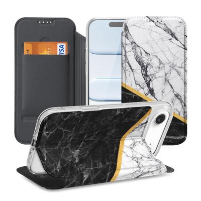 Book Case Apple iPhone Air Marble White Black