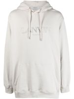 Lanvin hoodie en polaire à logo brodé - Gris