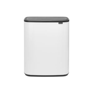 Brabantia Bo Touch Bin 60 l Rechthoekig Kunststof Zwart, Wit