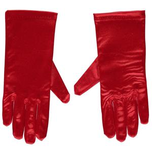 Carnaval verkleed gala handschoenen - kort - rood satijn - one size - Dames