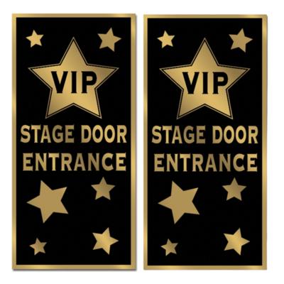 Deur Banner - 2x - VIP Hollywood thema - ingang deur banner - kunststof - 76 x 150 cm
