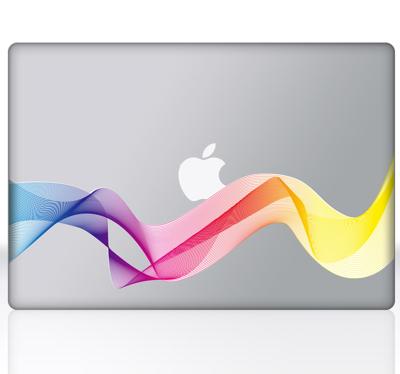 Laptop sticker regenboog golf