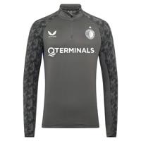 Castore Feyenoord Trainingstrui 1/4-Zip 2025-2026 Donkergrijs Wit