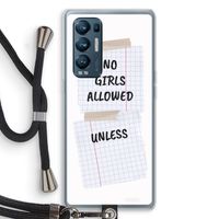 No Girls Allowed Unless: Oppo Find X3 Neo Transparant Hoesje met koord