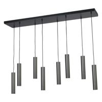 Masterlight Zwarte eetkamer hanglampRun 8-lichts cilinders gunmetal - 2381-05-05-130-25-8