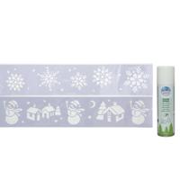 Kerst sfeer raamsjablonen met ECO spuitsneeuw - 9x stuks - 24 x 60 cm - raamdecoratie