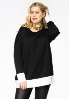 Yoek Pullover met contrast | Zwart | Maat 42/44