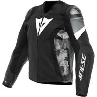 DAINESE Avro 5 Leather Jacket, Leren motorjas, Zwart-Wit-Antraciet