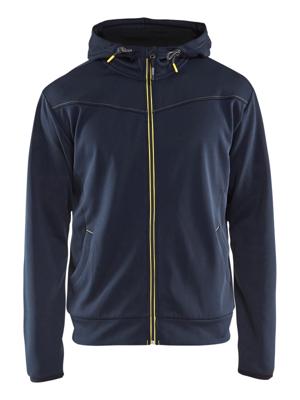 Blåkläder Hoodie met rits 33632526 | Donkerblauw/Geel | Maat XXL - 7330509550175