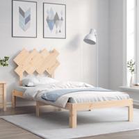 Bedframe met hoofdbord massief hout