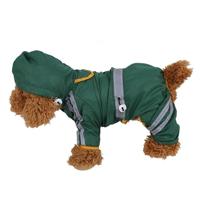 Waterdichte jas kleding modehuis dier regenjas puppy hond kat hoodie regenjas maat: XS (groen)
