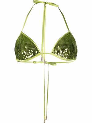 TOM FORD brassière ornée de sequins à dos-nu - Vert
