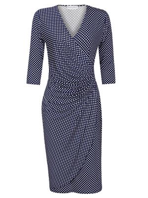 Jurk Stippen Navy mw