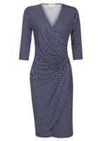 Jurk Stippen Navy mw