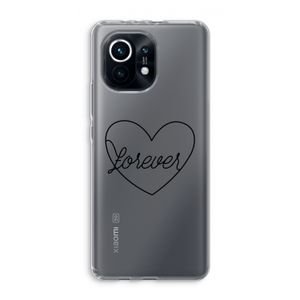 Forever heart black: Xiaomi Mi 11 Transparant Hoesje