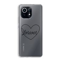 Forever heart black: Xiaomi Mi 11 Transparant Hoesje