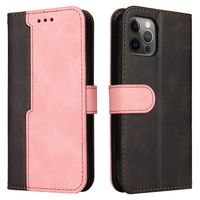 iPhone X hoesje - Bookcase - Koord - Pasjeshouder - Portemonnee - Tweekleurig - Kunstleer - Zwart/Roze