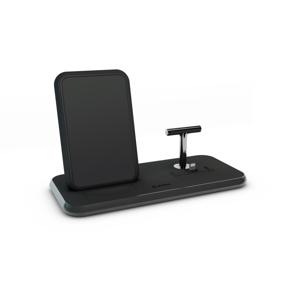 ZENS Aluminium Series Stand Wireless Charger + Dock ZEDC06B Inductielader 2000 mA Uitgangen Qi-standaard, USB, Apple dock-stekker Lightning Zwart