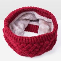 Winter plus Velvet Thicken warme Pullover gebreide sjaal grootte: 47 x 22cm (donkerrood)