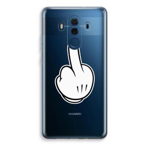 Middle finger white: Huawei Mate 10 Pro Transparant Hoesje