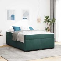Bedframe met matras met matras Donkergroen 140 x 200 cm Fluweel