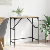 Wandtafel artisanaal eikenkleurig 75 x 32 x 75 cm Bewerkt hout