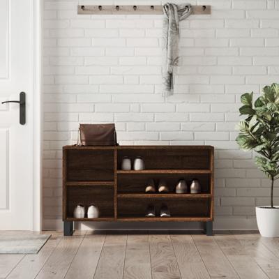 Schoenenkast 102x36x60 cm bewerkt hout bruin eikenkleur