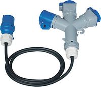 Caravan verlengsnoer met 3 caravan stopcontacten en zware rubberkabel H07RN-F 5 meter 3 x 2,5mm